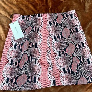Vici X Gina snakeskin mini skirt
